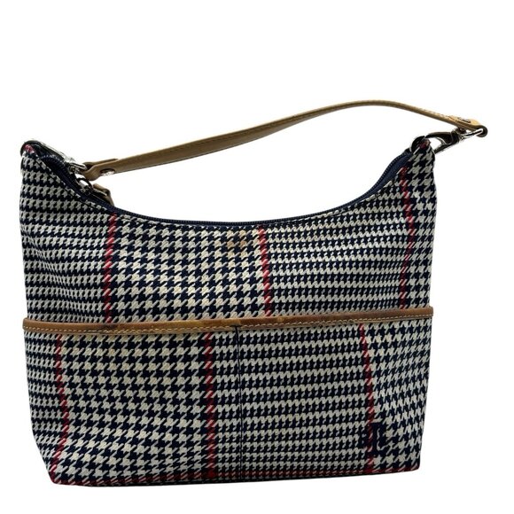 RALPH LAUREN Small Plaid Houndstooth Shoulder Bag Purse - Picture 1 of 13